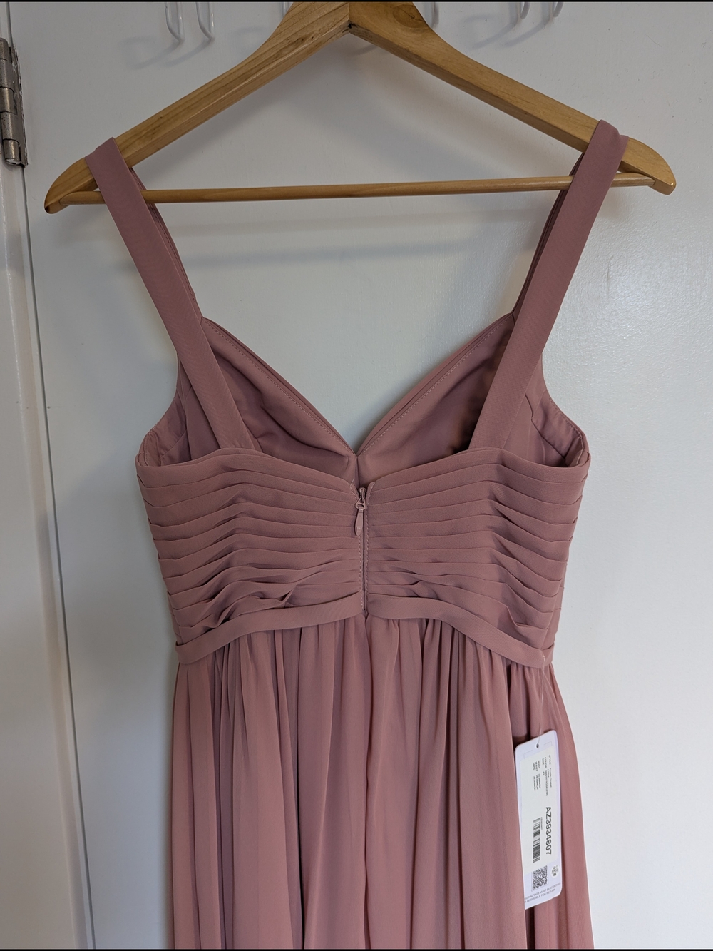 Azazie Dusty Rose Spaghetti Strap Maxi Dress with High Slit - Picture 11 of 13